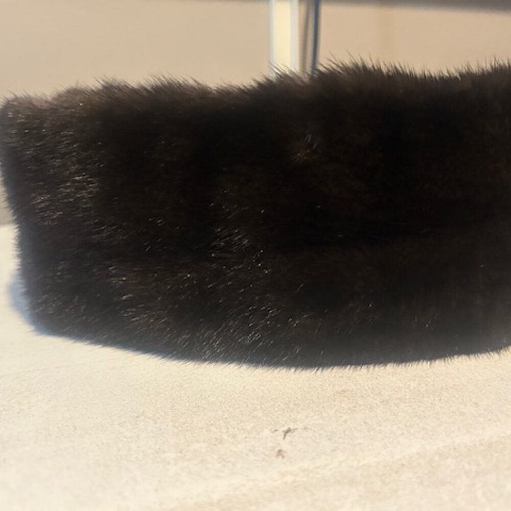 dark brown Mink Fur Headband